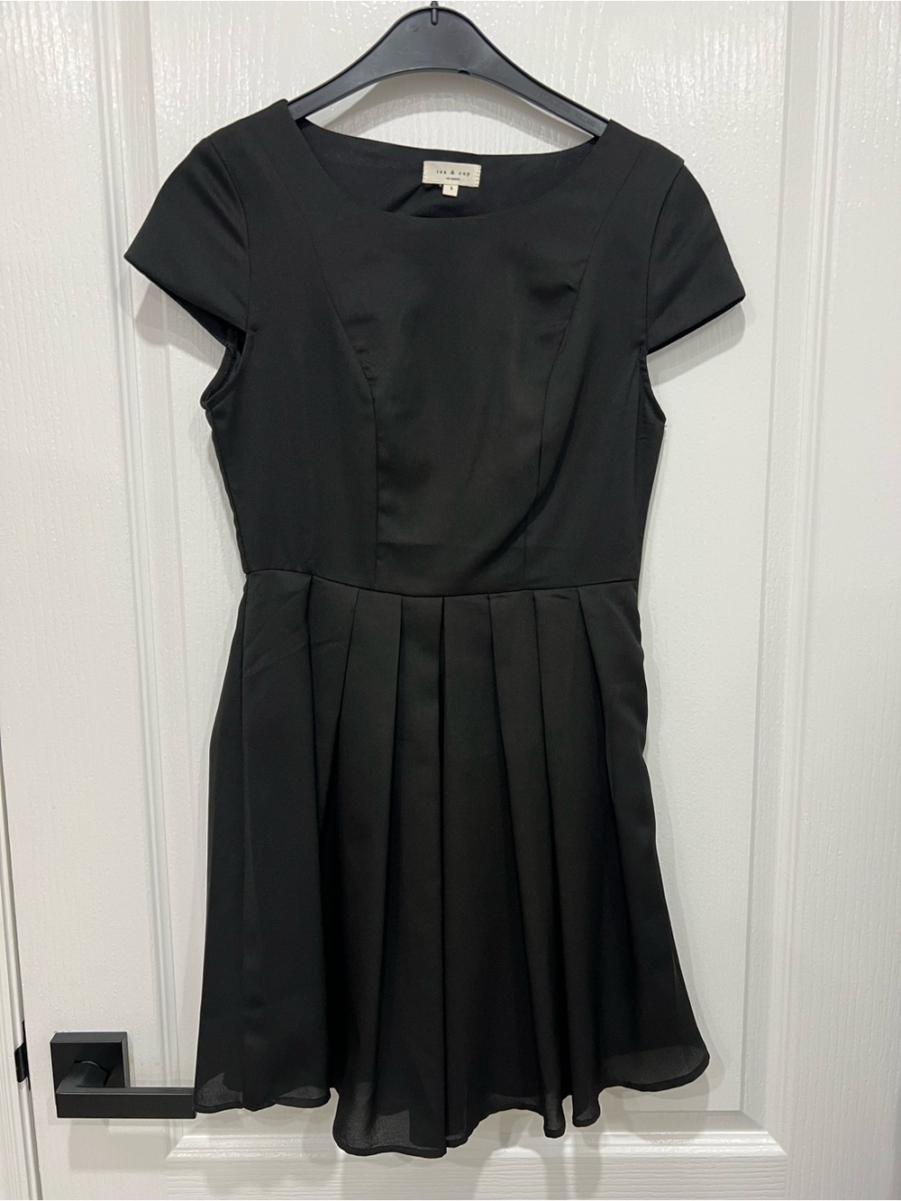 Urban Outfitters Black Pleated Fit & Flare Dress Heart Back